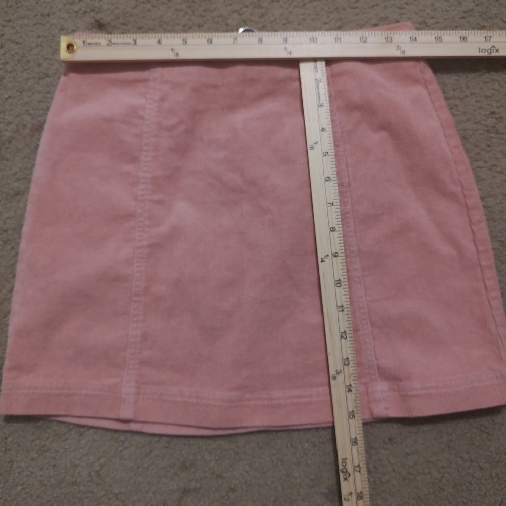 Forever 21 Pink Corduroy A Line Mini Skirt Zip Front Women's Size Medium